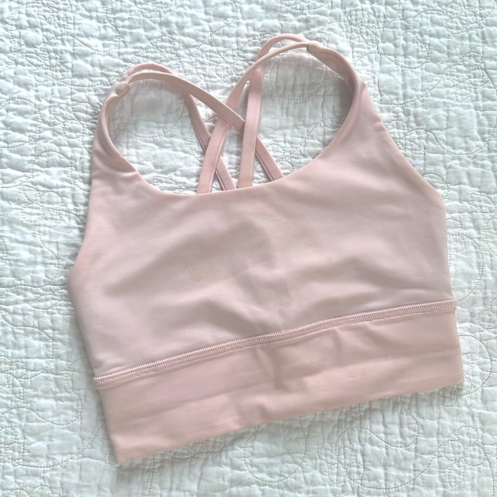 Pale Pink Cloud Longline Bra. Lululemon Size 2